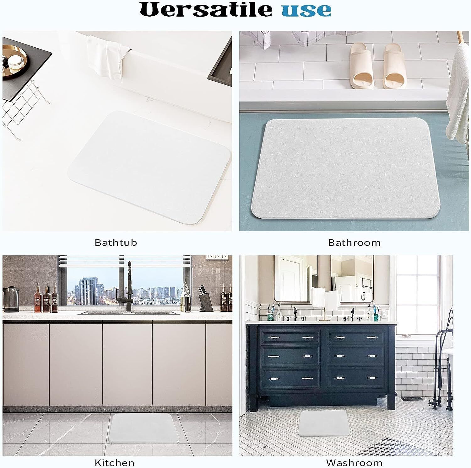 Absorbent Diatomite Bath Mat for Safer Bathroom Steps