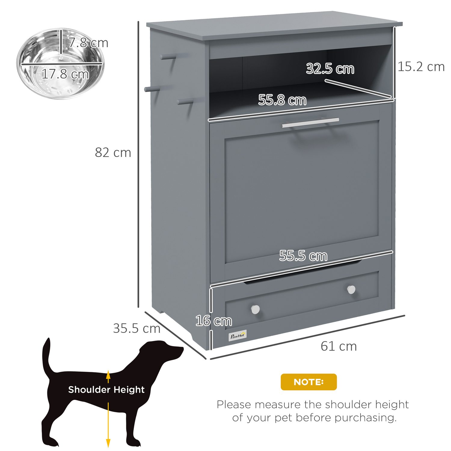 PawHut Grey Feeder Station