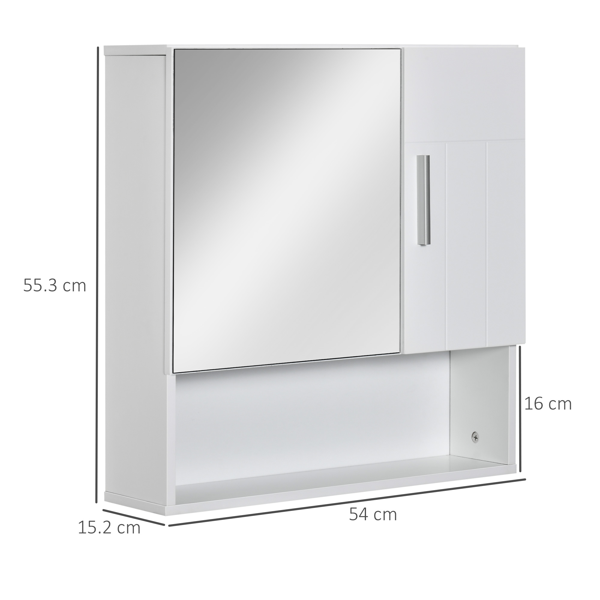 White Bathroom Mirror Cabinet with Storage