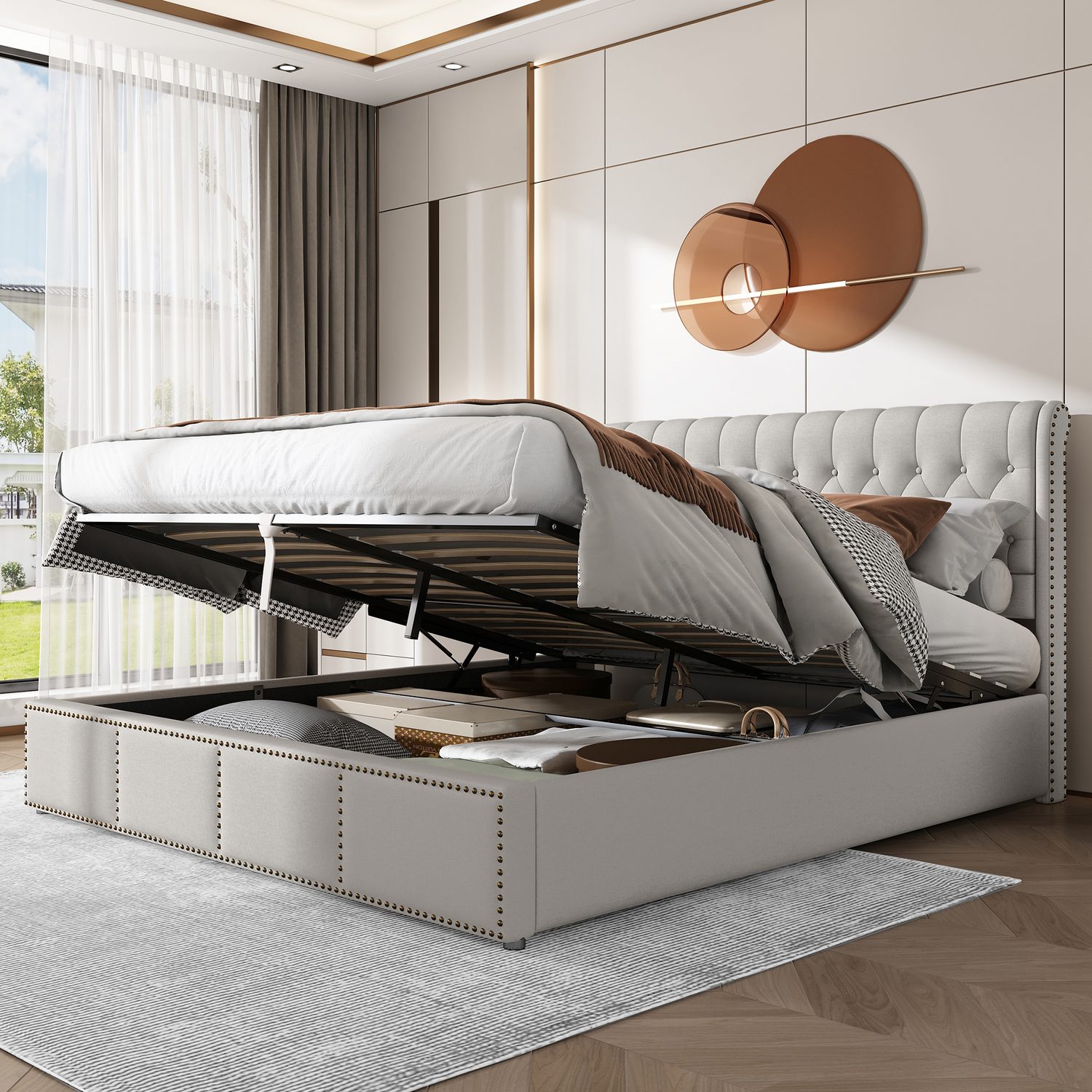 Stylish Upholstered Ottoman Bed