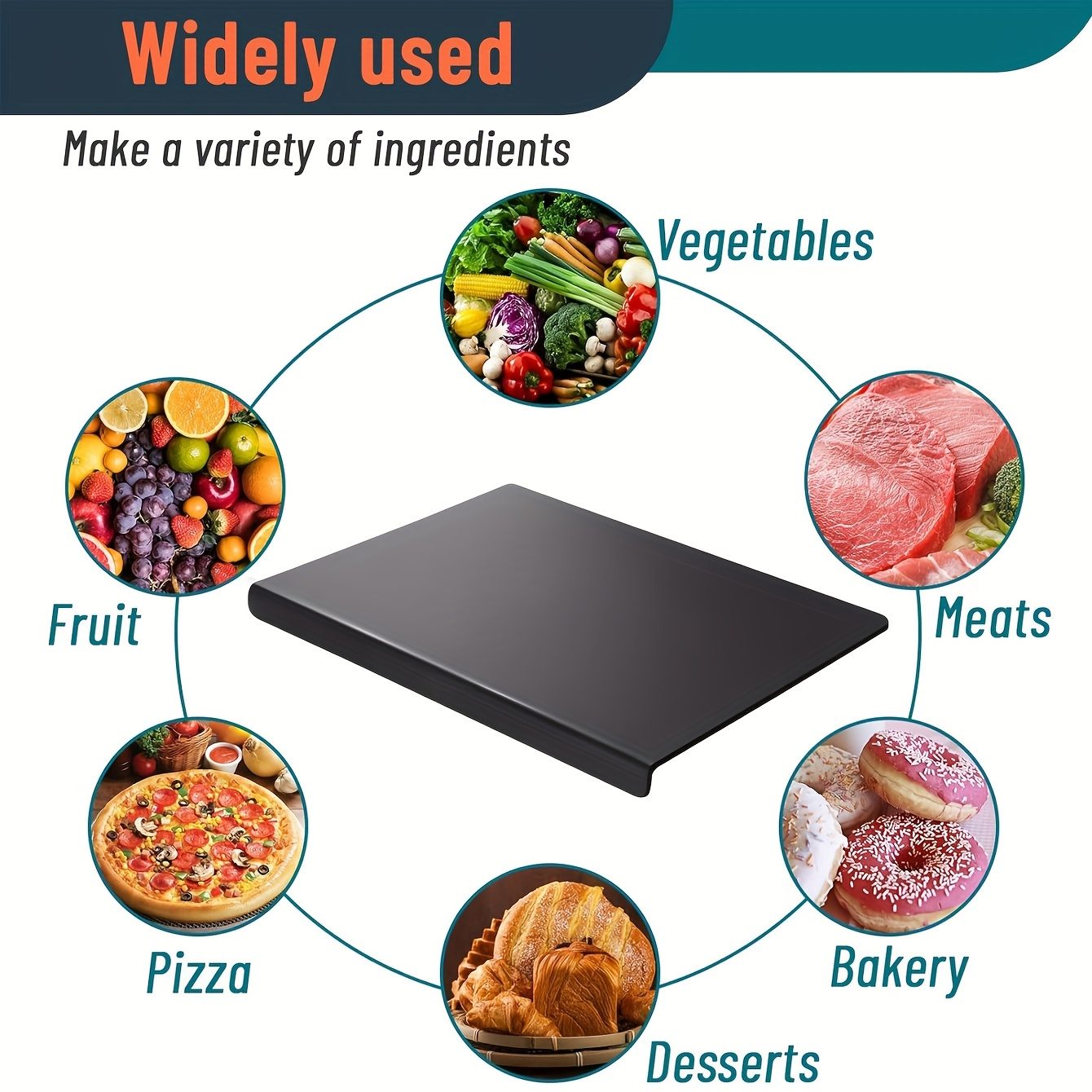 A sleek black cutting board for cleaner prep space
