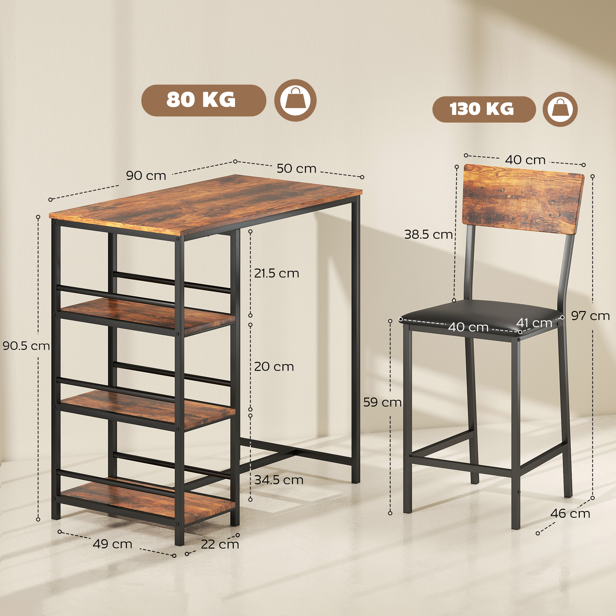 3-Piece Bar Table Set