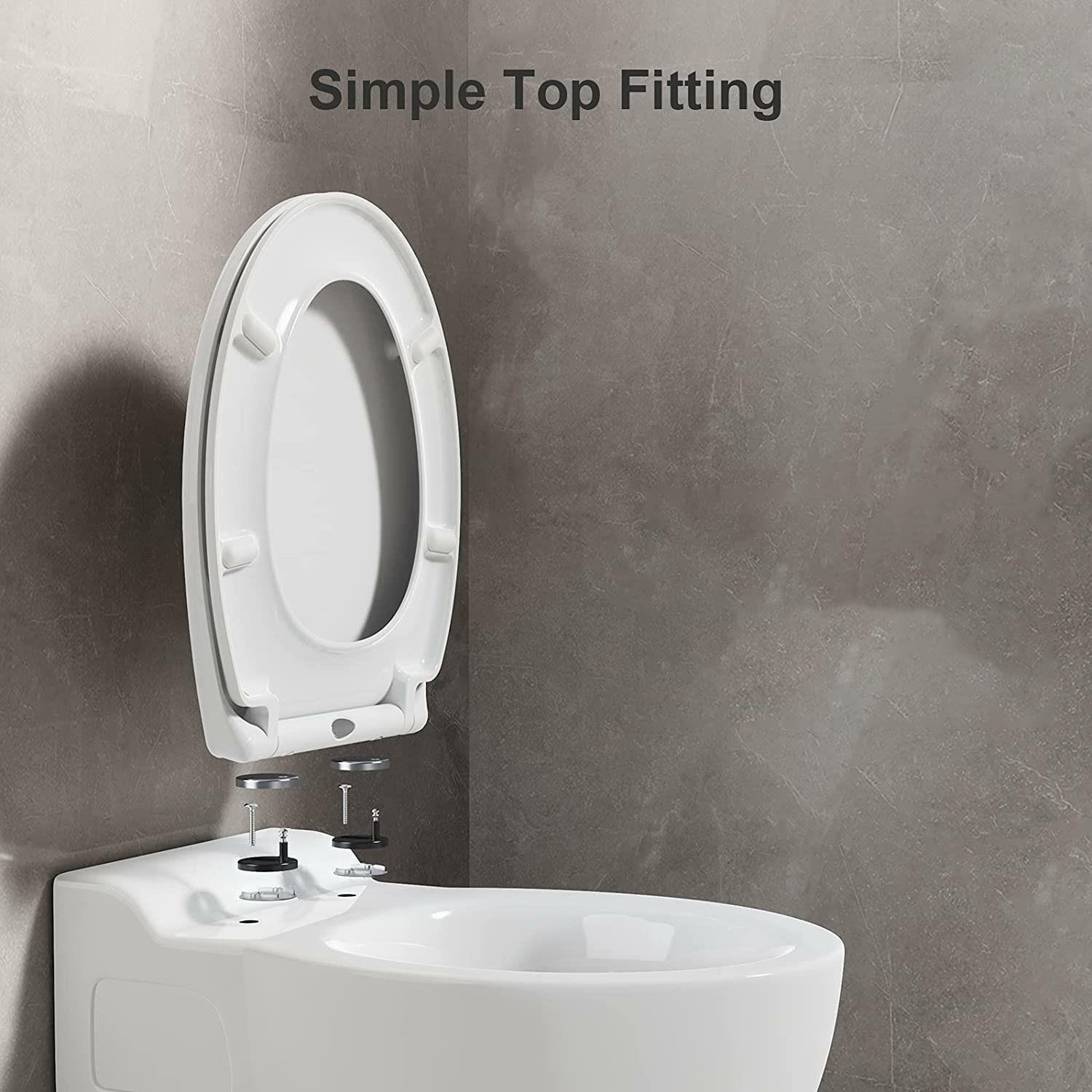 Square Soft Close Toilet Seat in Gloss White