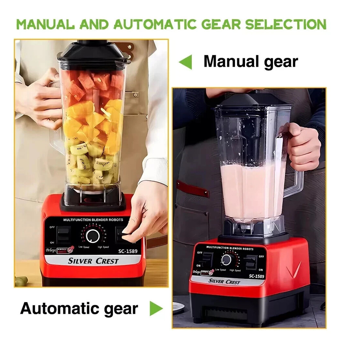 4500W Blender & Food Processor — Two-Jug Set for Kitchen Use